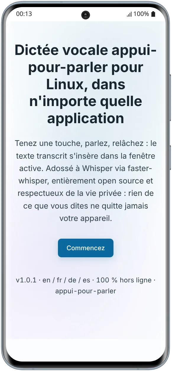 Capture du site de présentation de WhispSkrid en mode clair